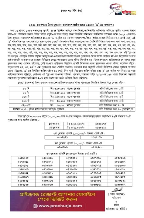 Prize Bond Draw 2024 ।। প্রাইজ বন্ড ড্র ২০২৪.